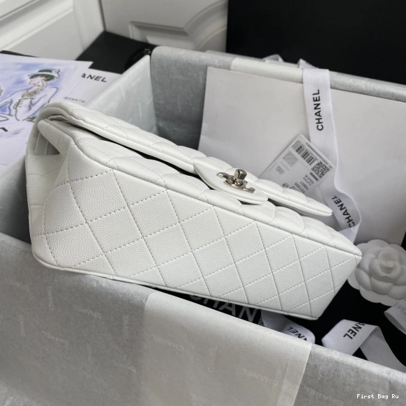 Firstbag Ru 2.55 A01112 Bag CHANEL Large White Flap Calfskin Leather 0712